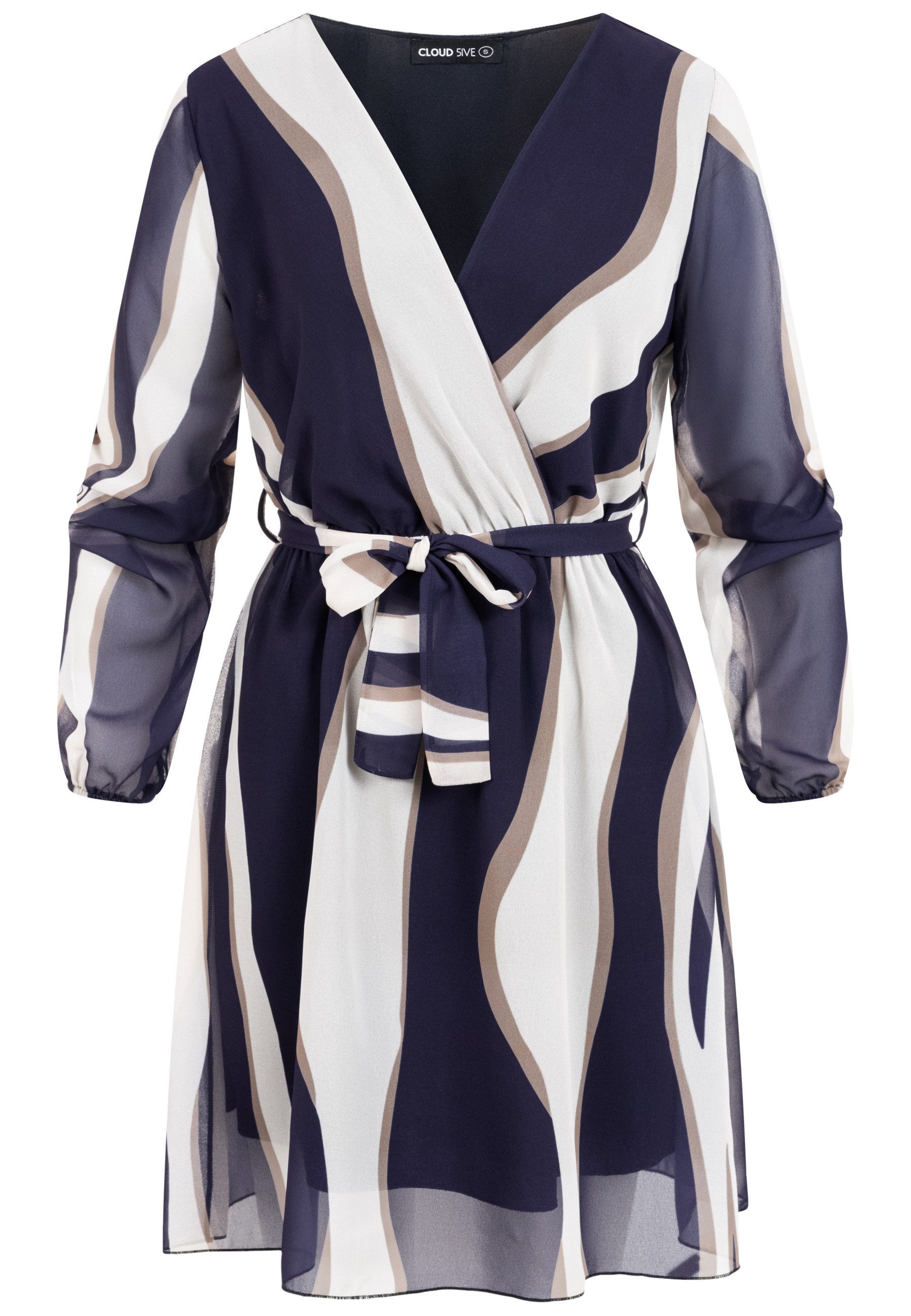 CLOUD 5IVE A-Linien-Kleid CLOUD 5IVE Long-sleeve Dress Waves (1-tlg)