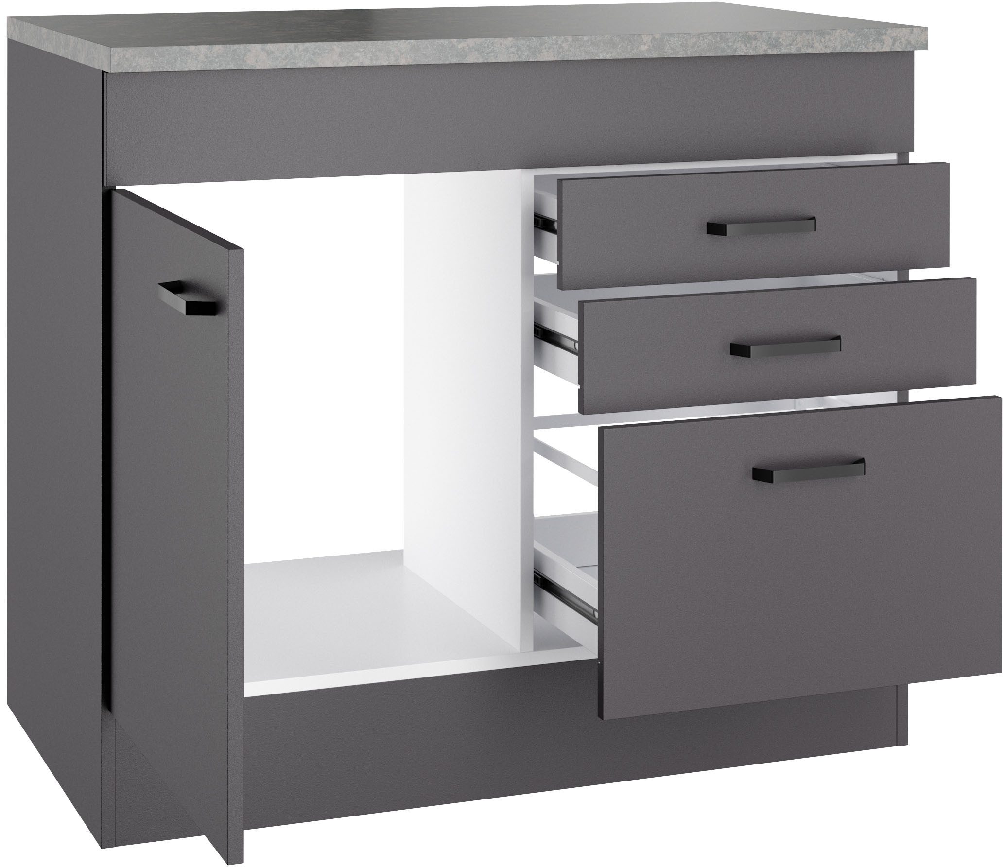 OPTIFIT Spülenschrank OPTImulti Breite 100 cm, mit 1 Tür, 2 Schubkästen, 1 Auszug