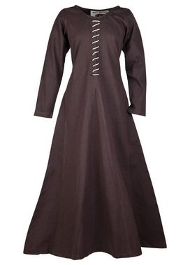 Battle Merchant Ritter-Kostüm Cotehardie Spätmittelalterkleid Ava langärmelig Braun Größe L