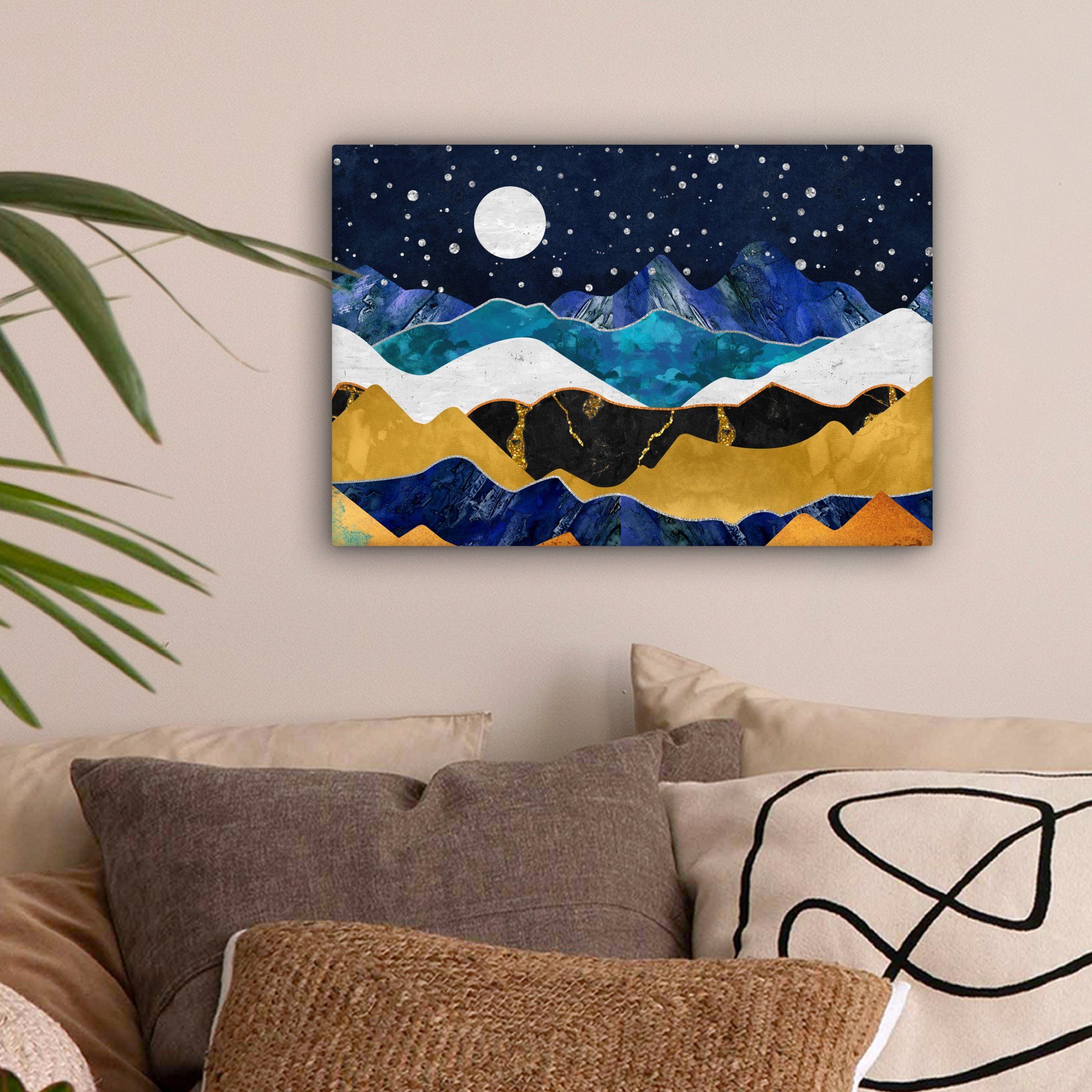 OneMillionCanvasses® Leinwandbild Nacht - Gold - günstig online kaufen