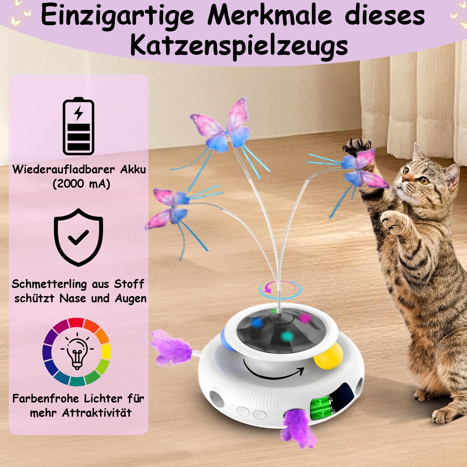 SWGOTA Tier-Intelligenzspielzeug Interaktives Katzenspielzeug 3-in-1 mit Sc günstig online kaufen