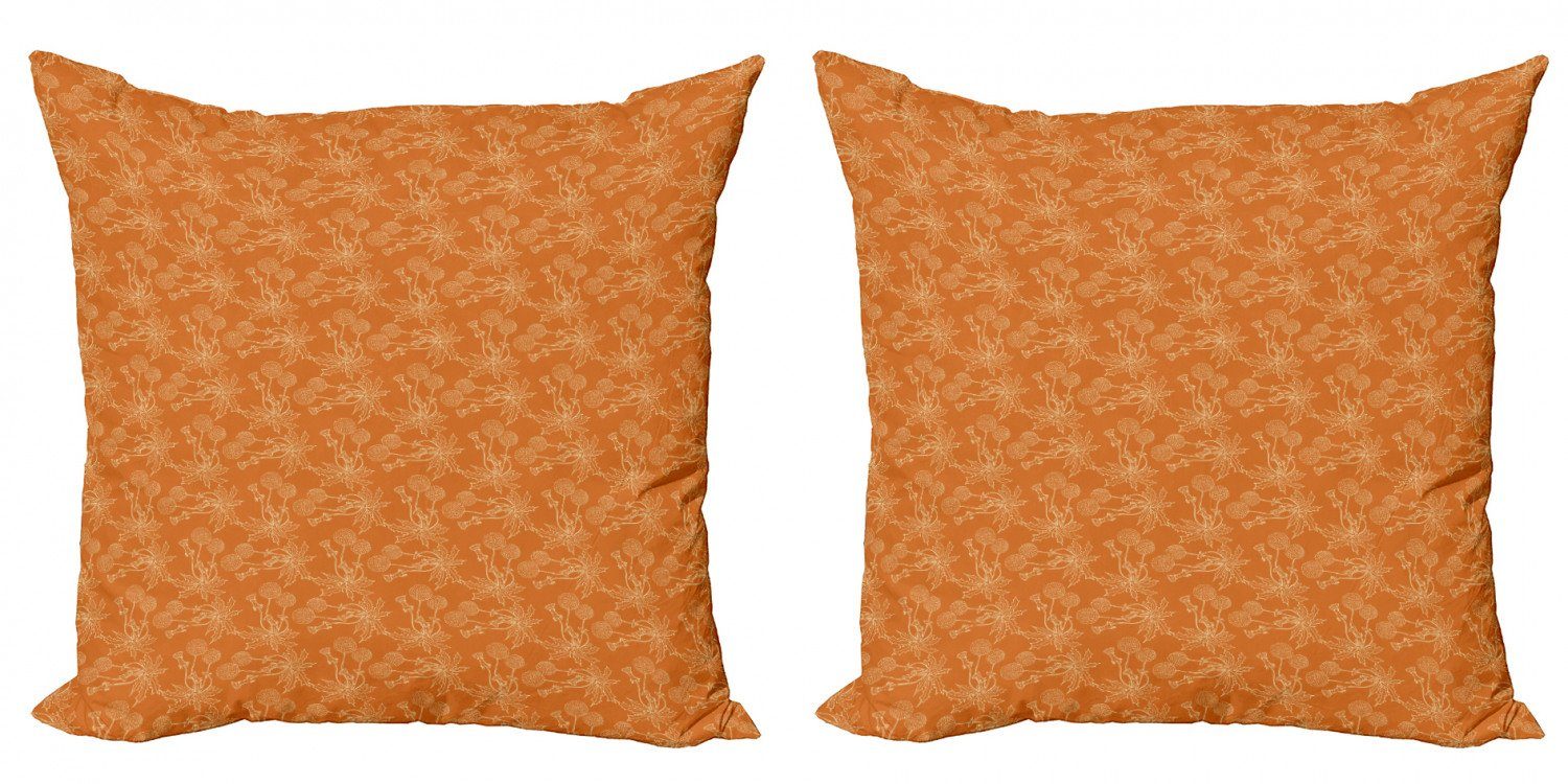 Kissenbezüge Modern Accent Doppelseitiger Digitaldruck, Abakuhaus (2 Stück), Burnt orange Löwenzahn Mohn