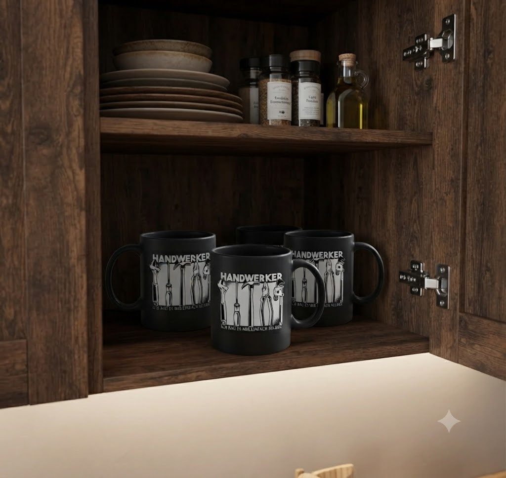 Blondie & Brownie Tasse Handwerker Print Tasse DIY Werkzeug Spruch Ich bau es mir einfach Satz, 1-tlg., Keramik, HandwerkerSelberBauen Tasse Print
