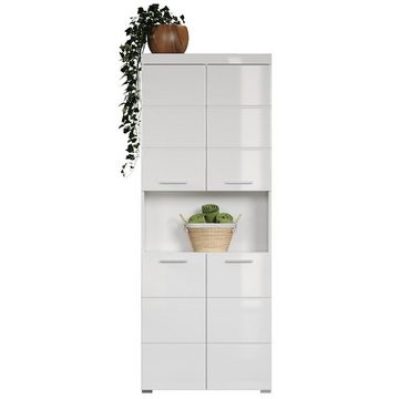 trendteam Hochschrank Hochschrank Badschrank Multifunktionsschrank Weiß 73x190x31cm