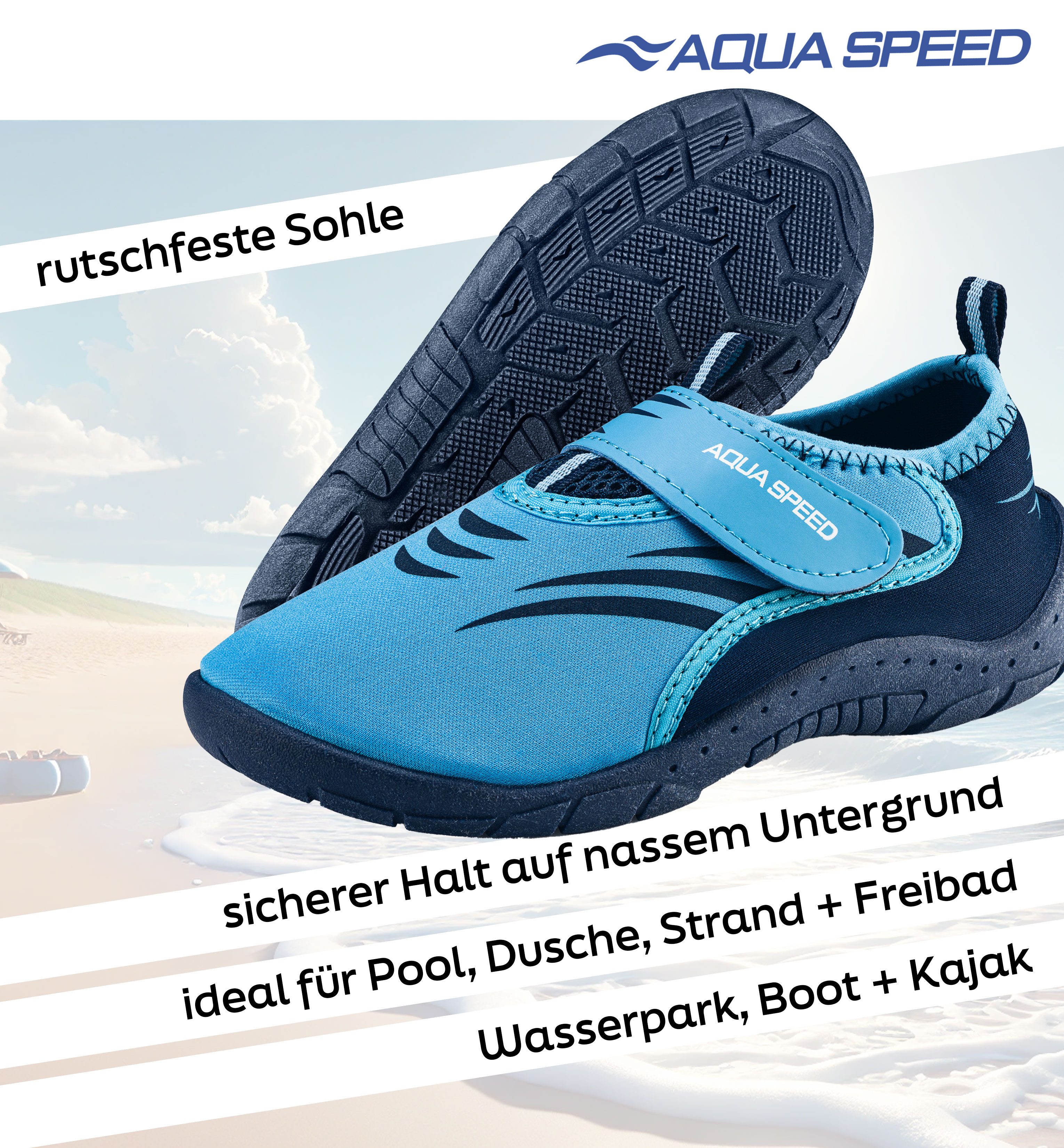 Aqua Speed Schwimmschuhe Kinder Gr. 30 – weich, sicher & angenehm zu tragen Wasserschuh (Sommerliche Minischuhe – ideal für Sand & Plantschbecken) Praktischer B – Bild 2 von 5
