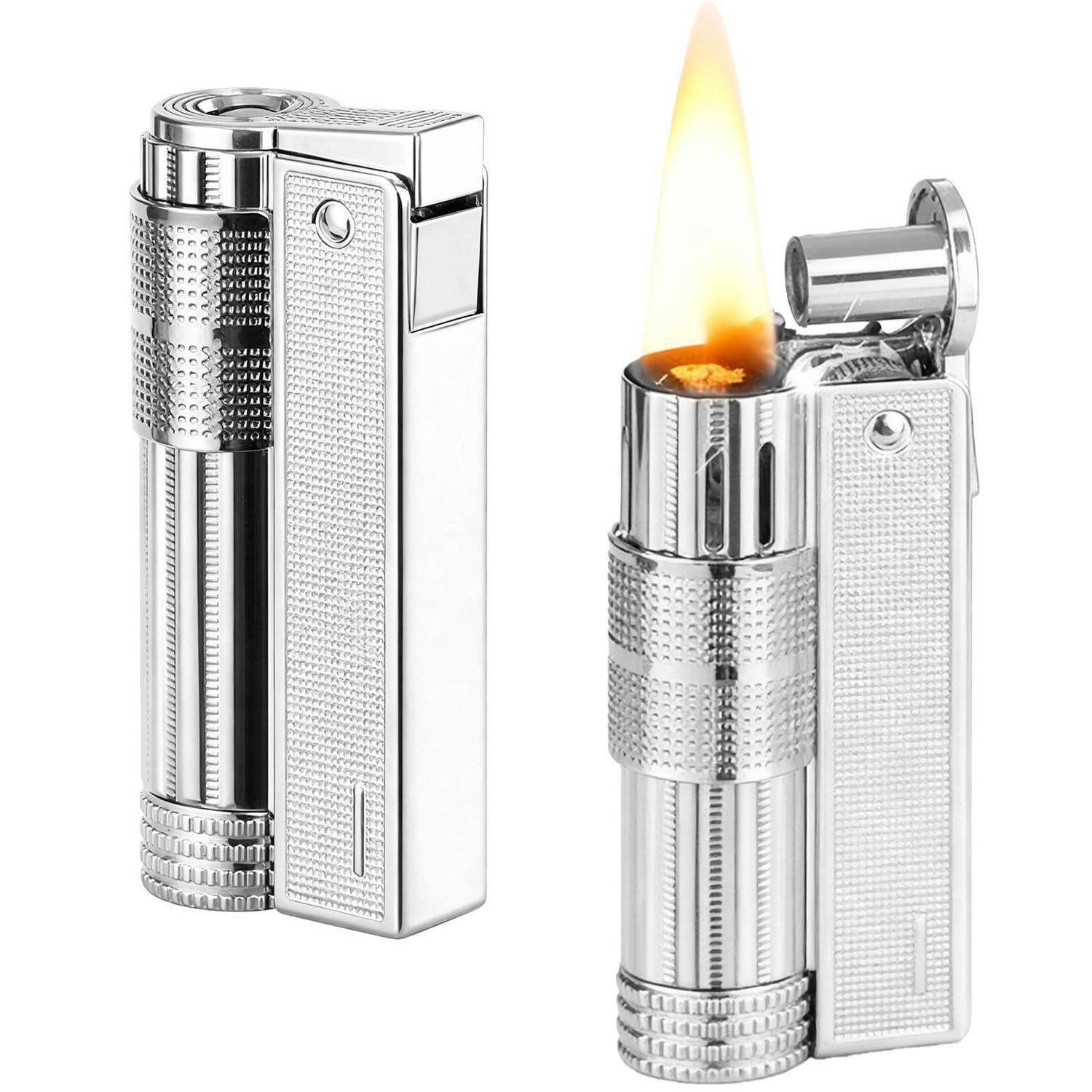 LuxusKollektion Feuerzeuge 2er-Set Vintage Benzinfeuerzeug Silber