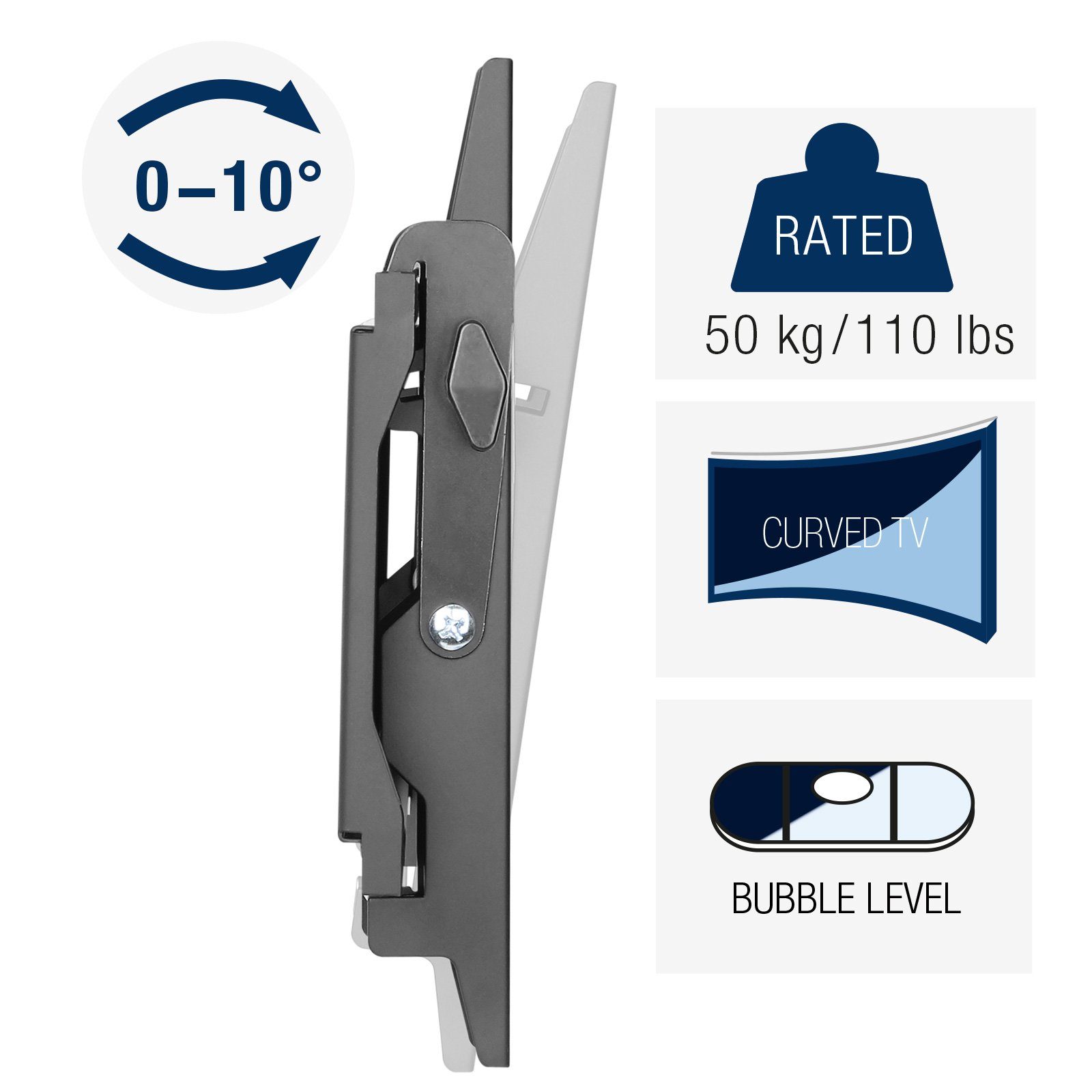 CAVO TV-Wandhalterung TV-Halterung neigbar, für Flach & Curved Fernseher & Monitor, (bis 42 Zoll, für 23 - 42 Zoll Bildschirme bis 50 kg, max. VESA 200x200 mm)