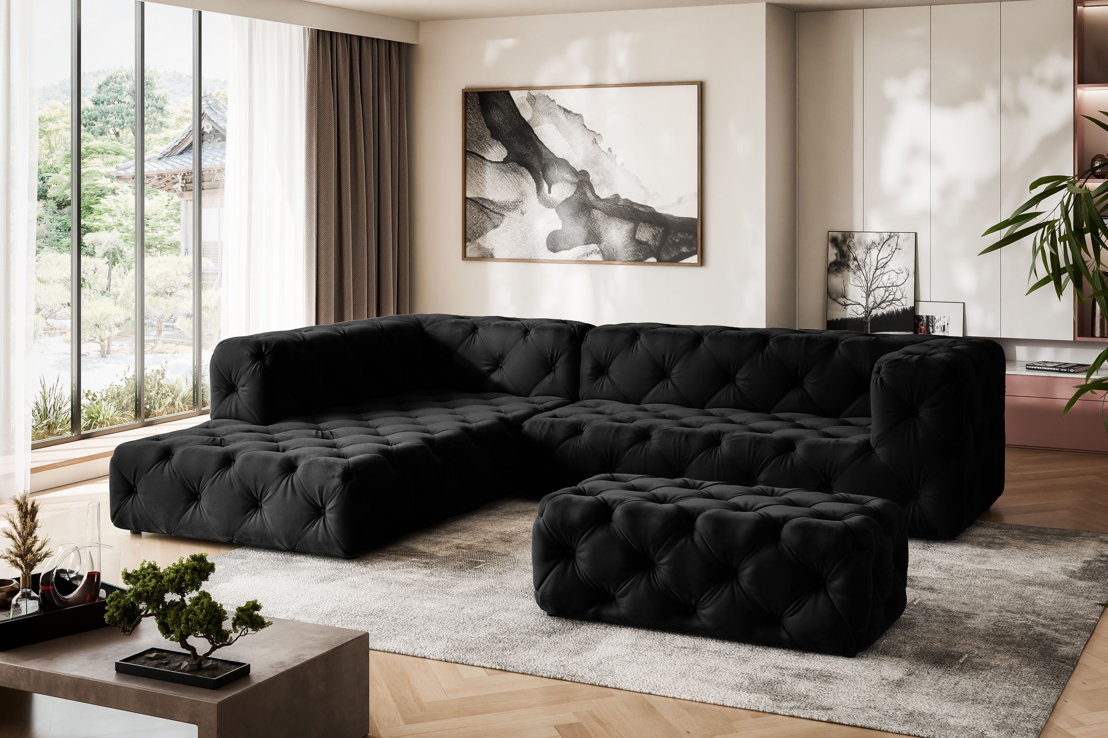 Places of Style Ecksofa "FOLLINA", L-Form, mit klassischer Chesterfield-Kno günstig online kaufen