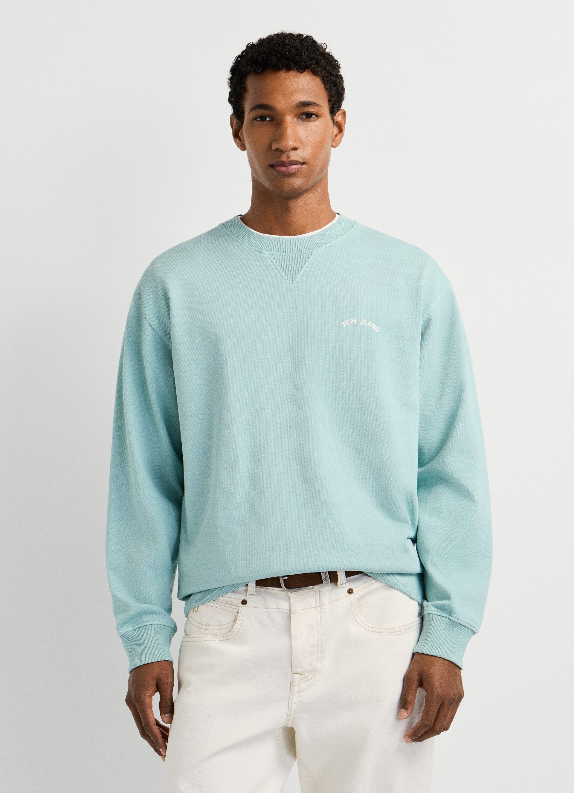 Pepe Jeans Sweatshirt JOHN CREW mit Rippeinsatz am Rundhals, Logoschriftzug – Bild 2 von 5