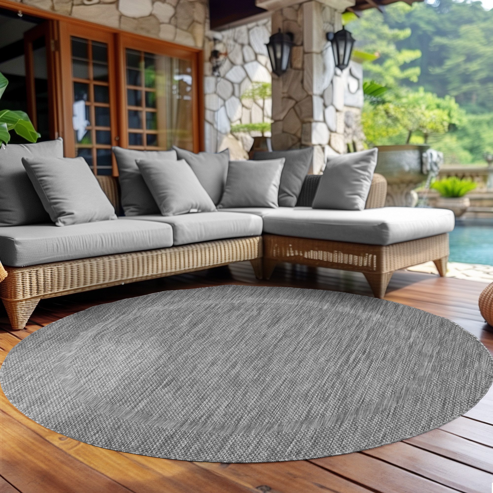 Carpettex Outdoorteppich Unicolor - Einfarbig, Rund, günstig online kaufen