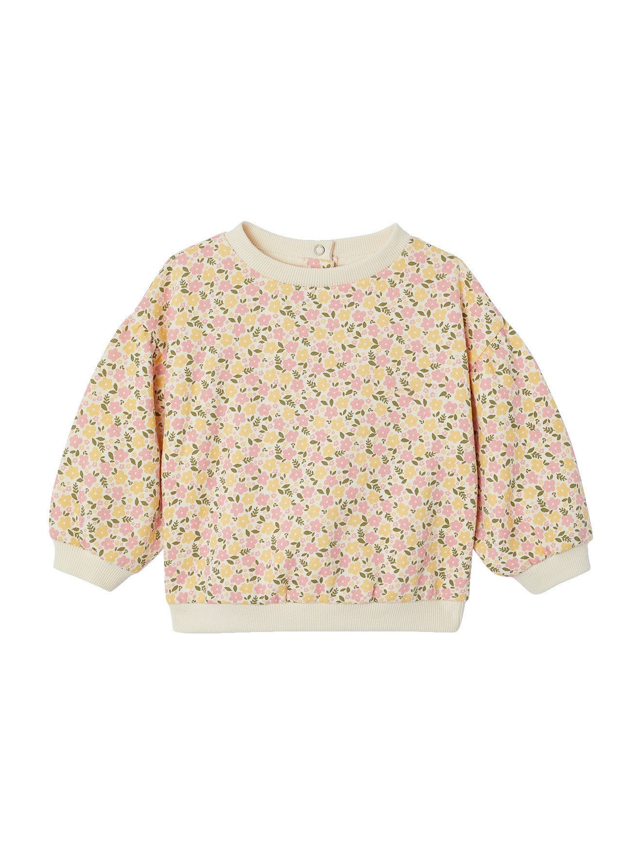 vertbaudet Sweatshirt Baby Sweatshirt Druckknopfverschluss, Rippbündchen