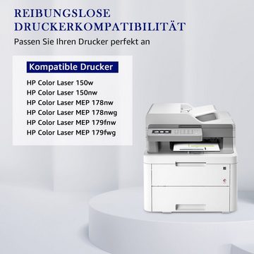 MOOHO Tonerkartusche Kompatible HP 117 A, Color Laser MFP 179fwg 178nwg 150nw 150a 178nw 179fnw