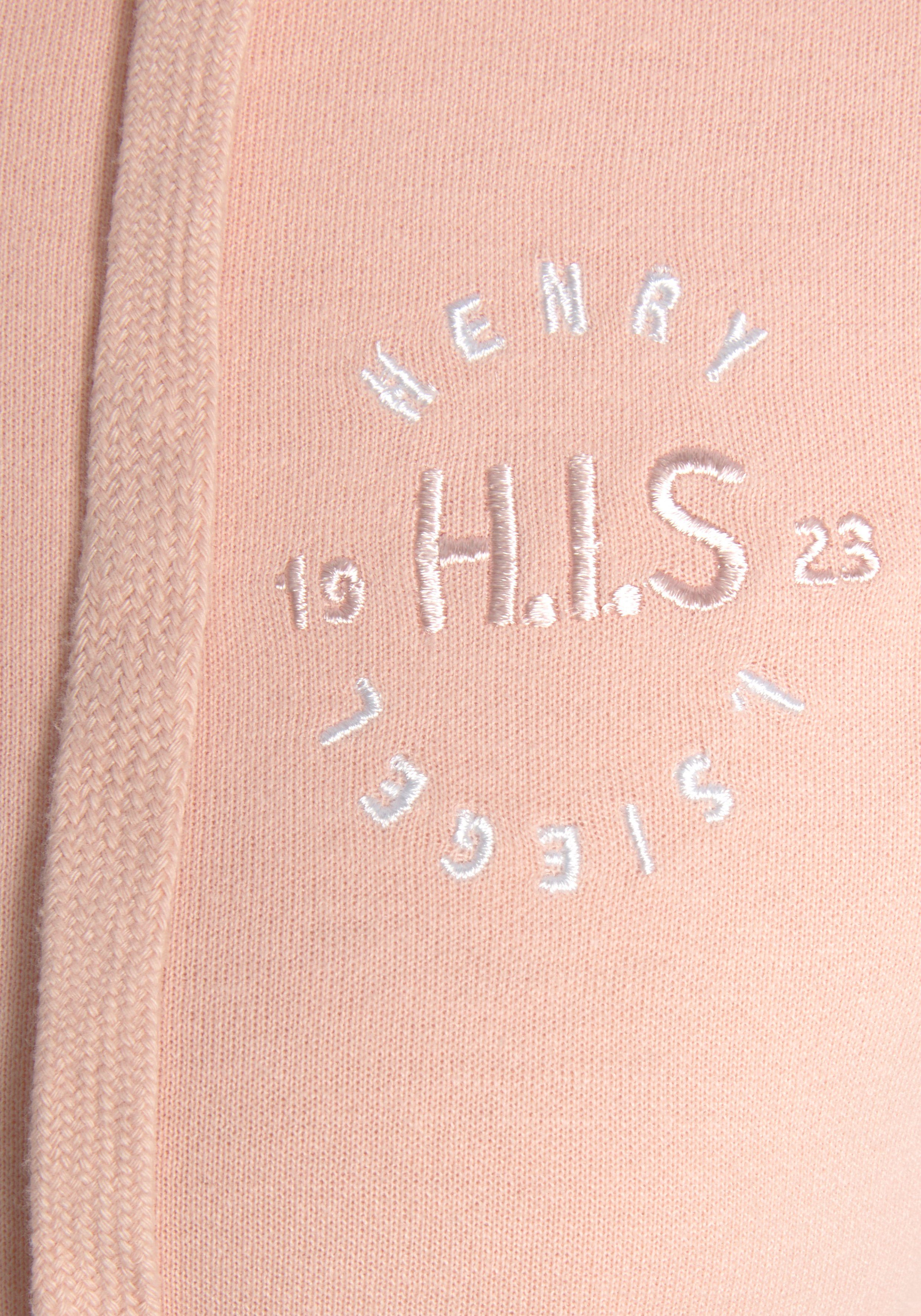 H.I.S Kapuzensweatjacke mit seitlichem Piping und kleiner Markenstickerei, Loungewear