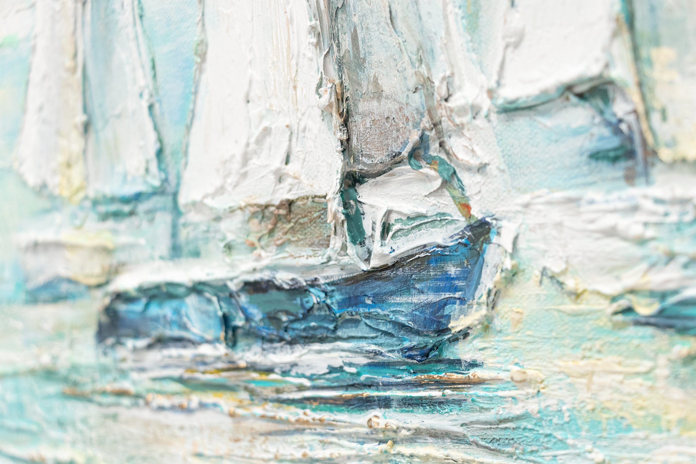 YS-Art Gemälde Meeresblau, Landschaft, Blau Hellblau günstig online kaufen