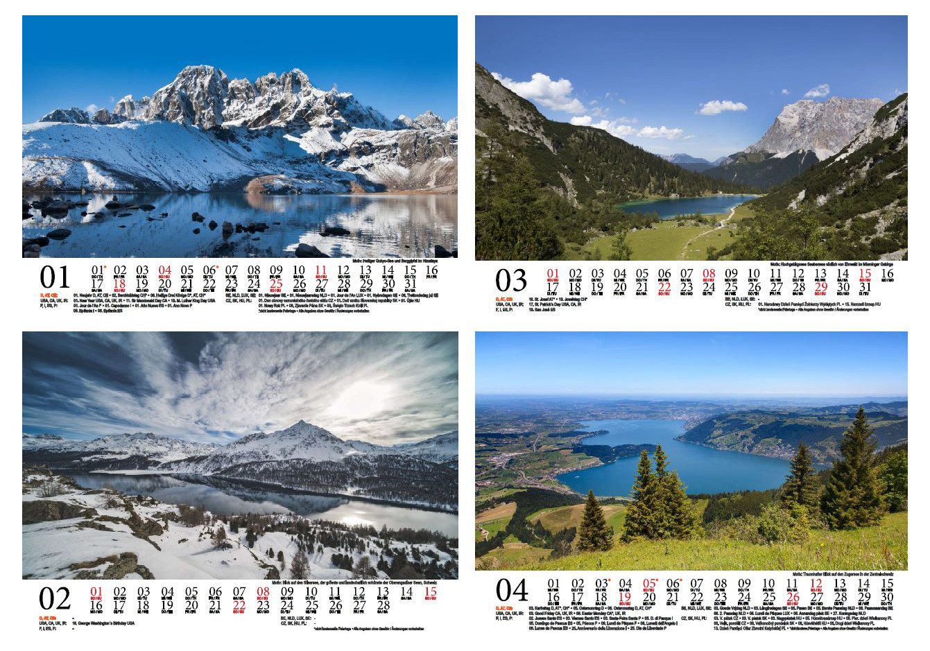 Seelenzauber Tischkalender Reisezauber Bergseen DIN A5 Tischkalender für 2026 Bergseen Gipfel