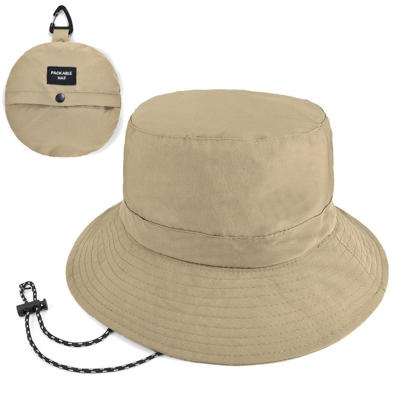 LuxusKollektion Sonnenhut Bucket Hat Herren Damen UV Schutz Faltbar Schnelltrocknend Khaki