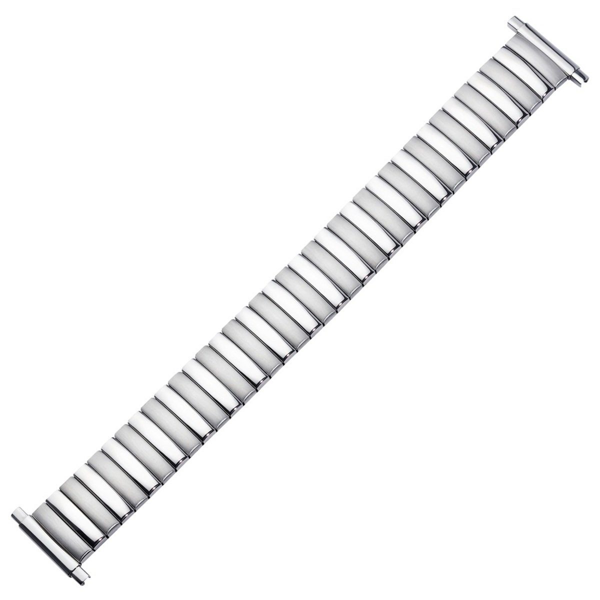 MARBURGER Uhrenarmband 16, 17, 18, 19, 20, 21, 22mm Edelstahl Silber Zugband