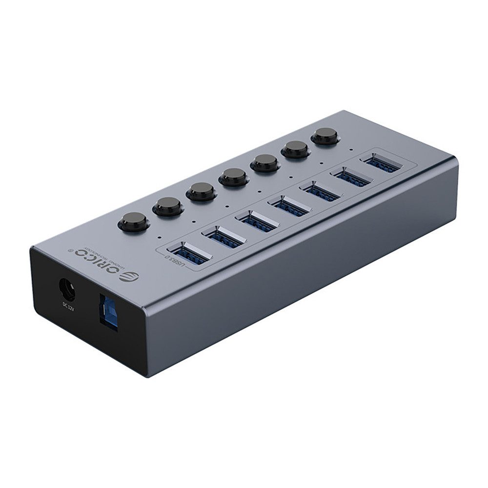 ORICO Orico BT2U3-7AB USB Hub 7-Port USB-A 3.0 Grau USB-Adapter