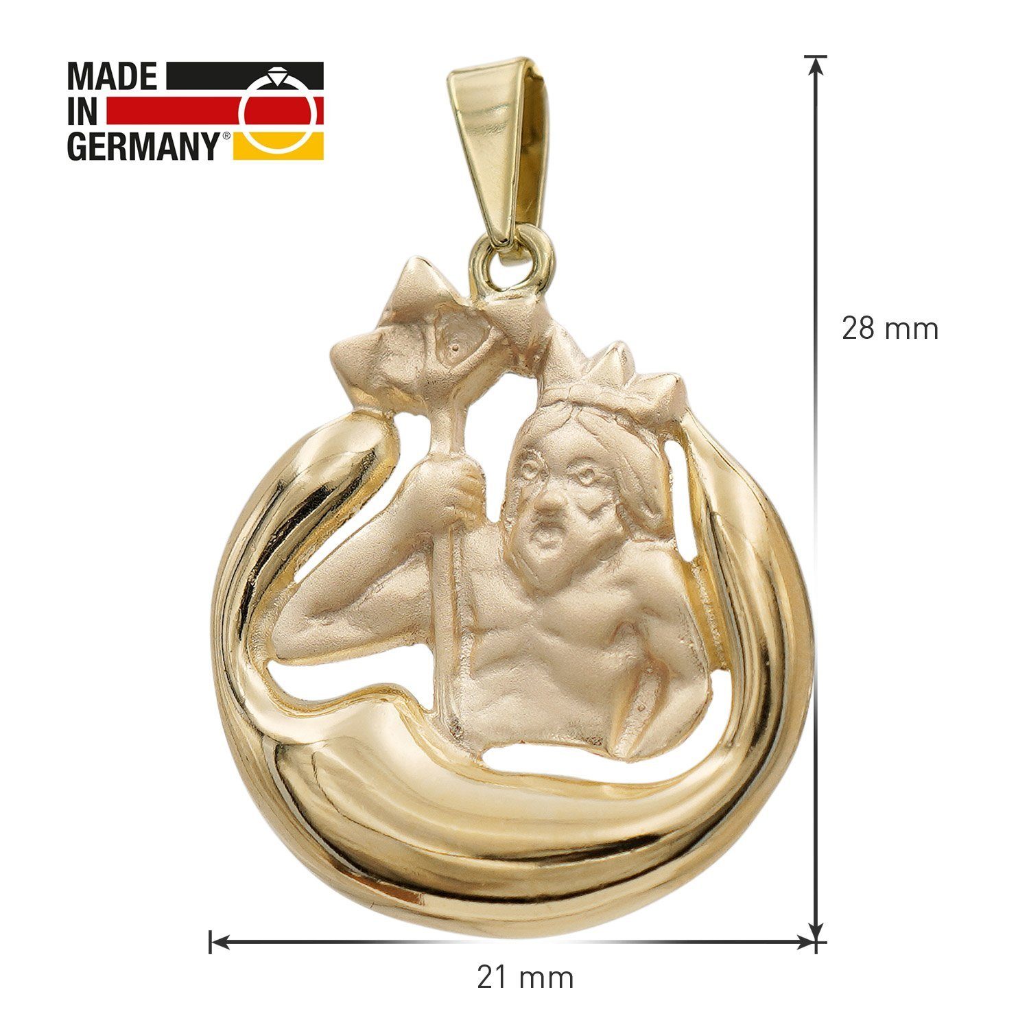 Herren Schmuck trendor Sternzeichenanhänger Wassermann Sternzeichen Gold 333 (8 Karat) Ø 21 mm