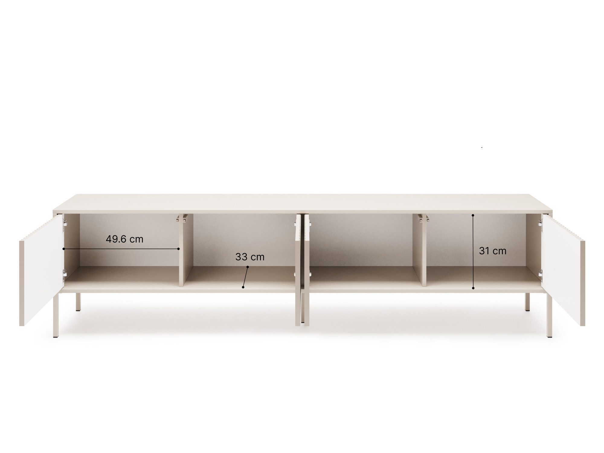 Beautysofa TV-Schrank NOTO 200 cm Moderner Stauraum für Wohnzimmer (Push-to-Open, mit 4 Türen)