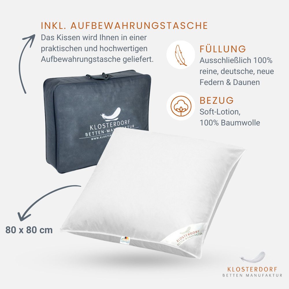 Klosterdorf Betten-Manufaktur Daunenkissen Premium Kopfkissen - natürlich d günstig online kaufen