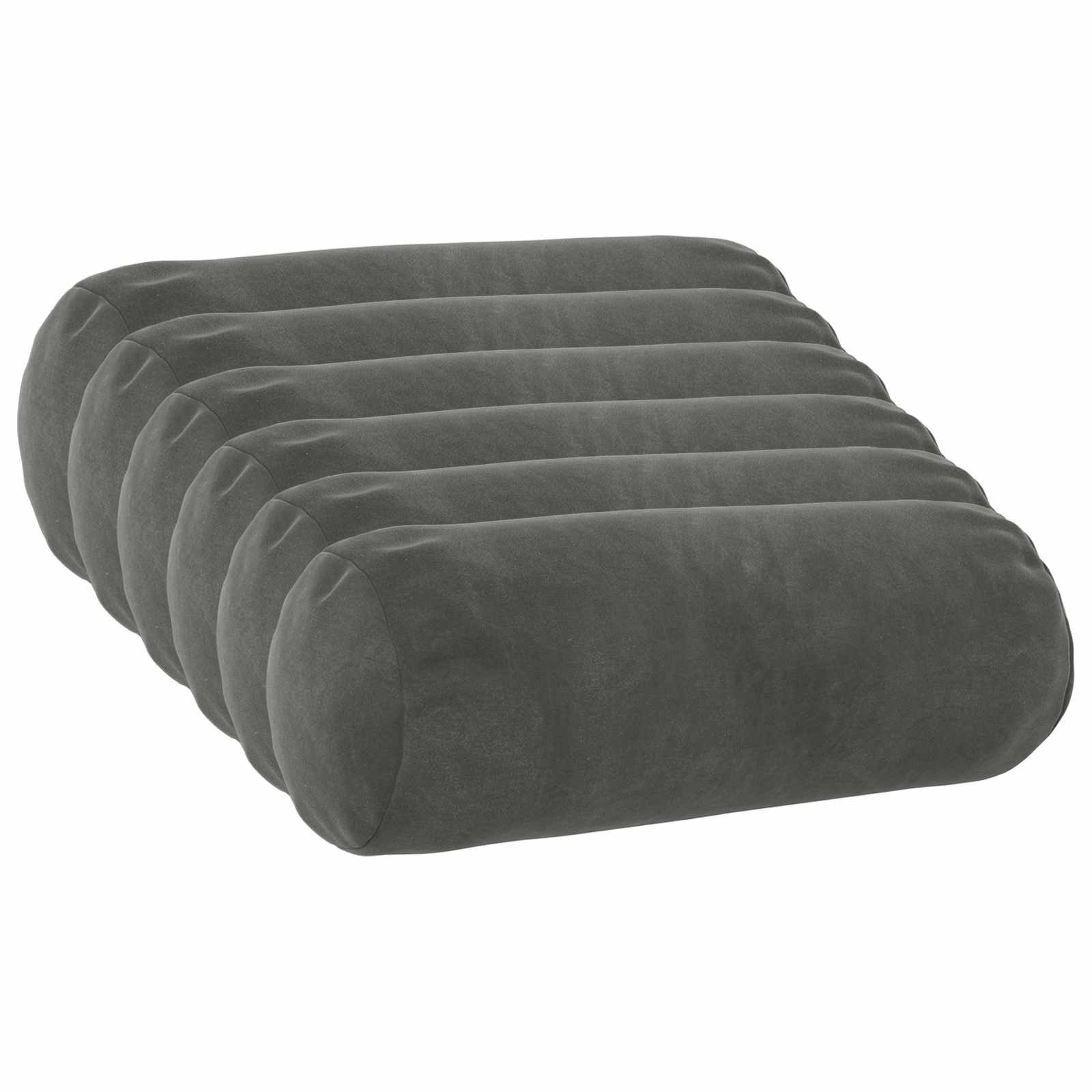 vidaXL Zierkissen Kissen mit Kissen HEERLEN 6 Stk. Dunkelgrau Samt, (6 St)