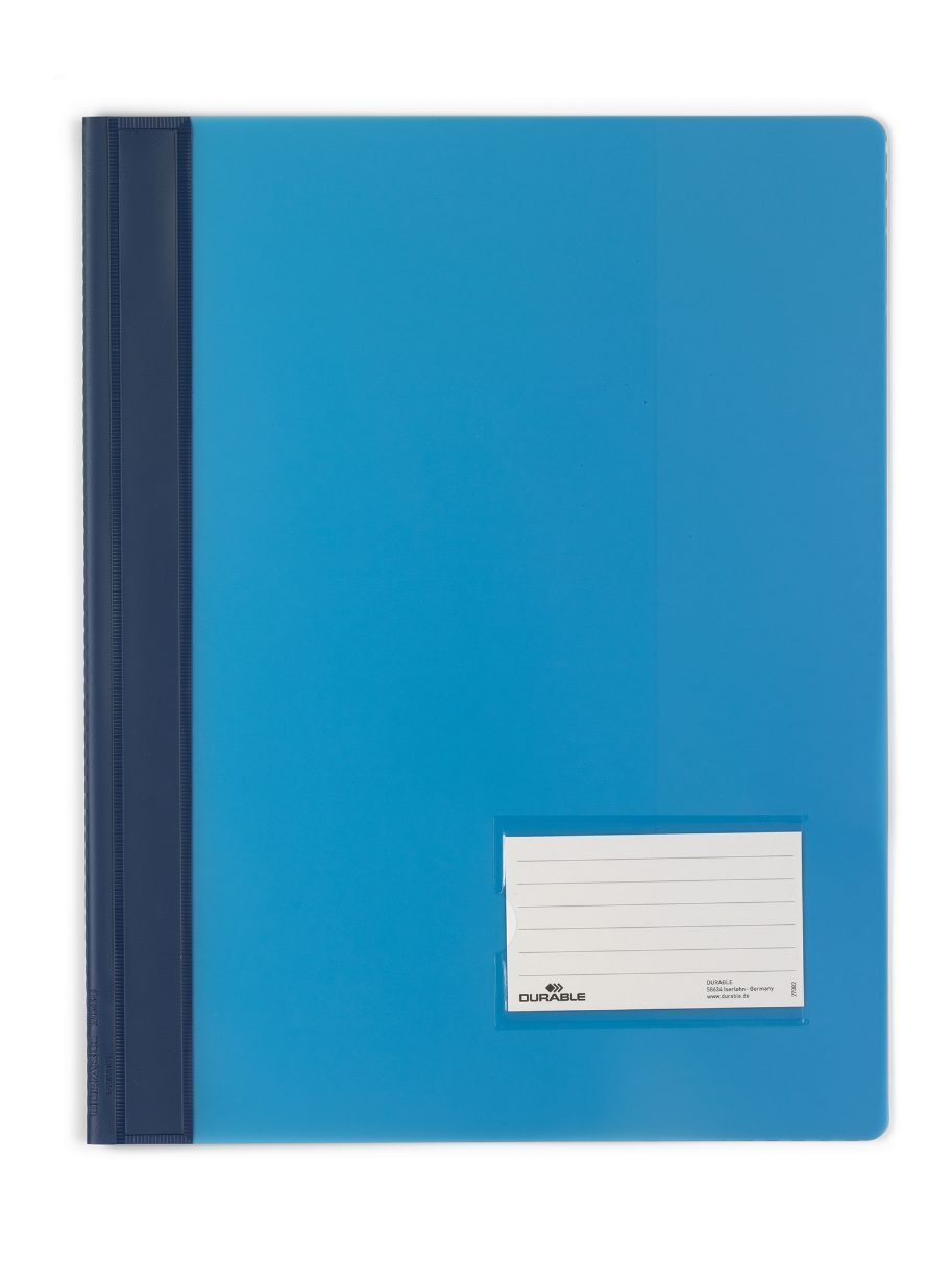 DURABLE Hefter Schnellhefter DURALUX® 2680 06 blau m. Namensschild, mit Beschriftungsfenster 90x57mm
