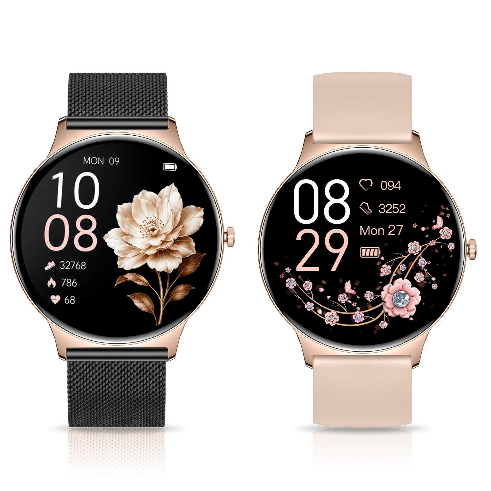 SWGOTA 2026 Smartwatch Damen Ultradünn mit 1,56" AMOLED und 20 Tage Akku Smartwatch IP68+5ATM Fitnessuhr mit 150+ Sportmodi und Bluetooth-Anruf, sowie SpO2-, WhatsApp Benachrichtigungen, Herzfrequenz-, Blutdruck- und Schlafüberwachung für Android und iOS