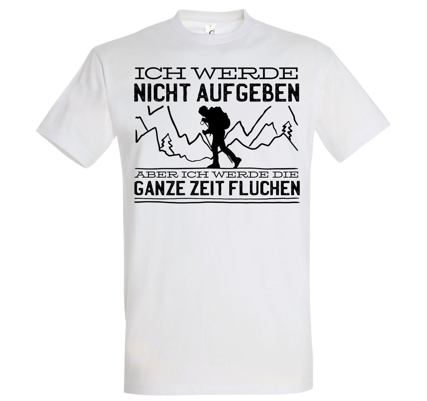 Youth Designz T-Shirt Nicht Aufgeben Wandern Herren T-Shirt mit Trendigem Frontdruck Weiss