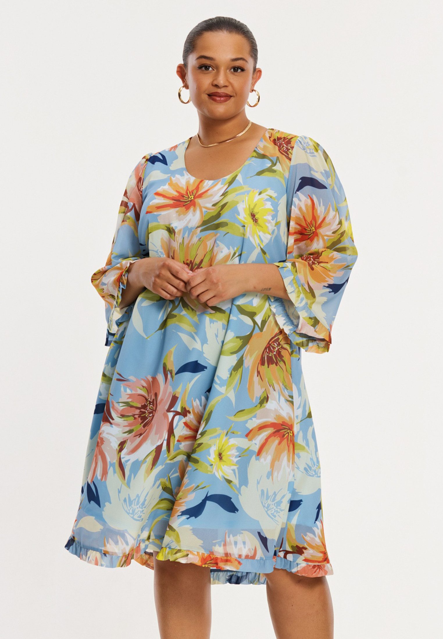 YOEK A-Linien-Kleid Damen Kleid mit Druck Bio-Baumwolle günstig online kaufen