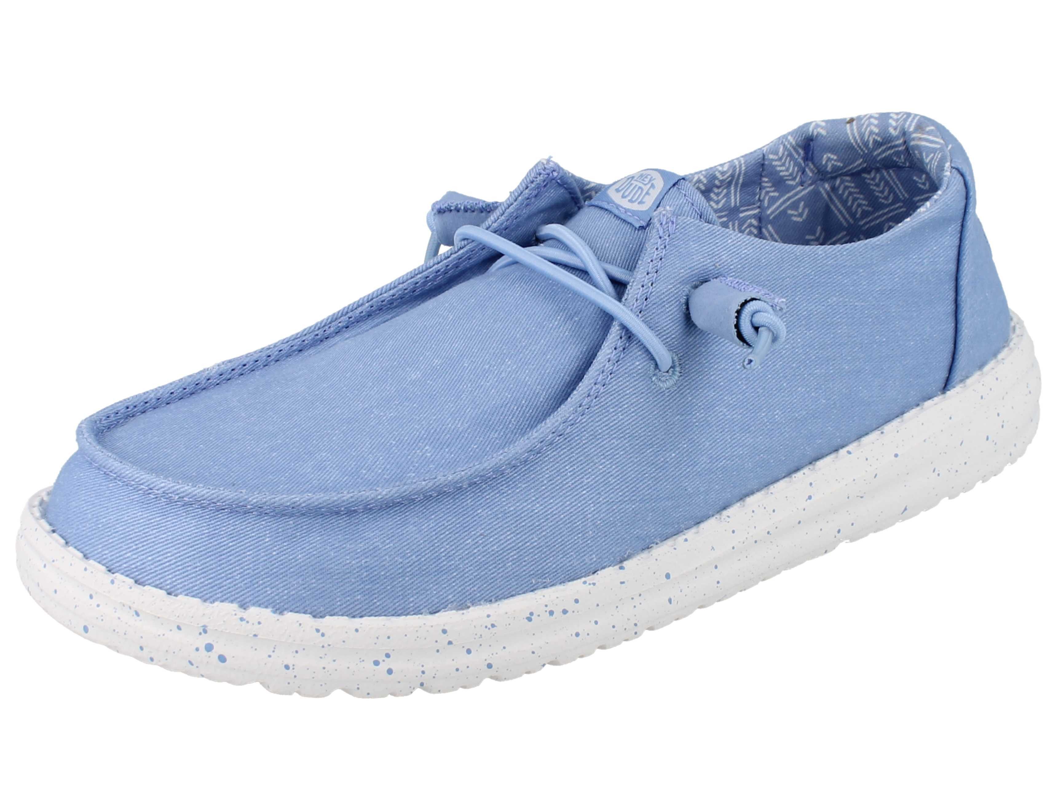Hey Dude HEY DUDE Wendy Stretch Canvas Damen Slipper blau Textil - Größe: 37 Slipper Wechselfußbett