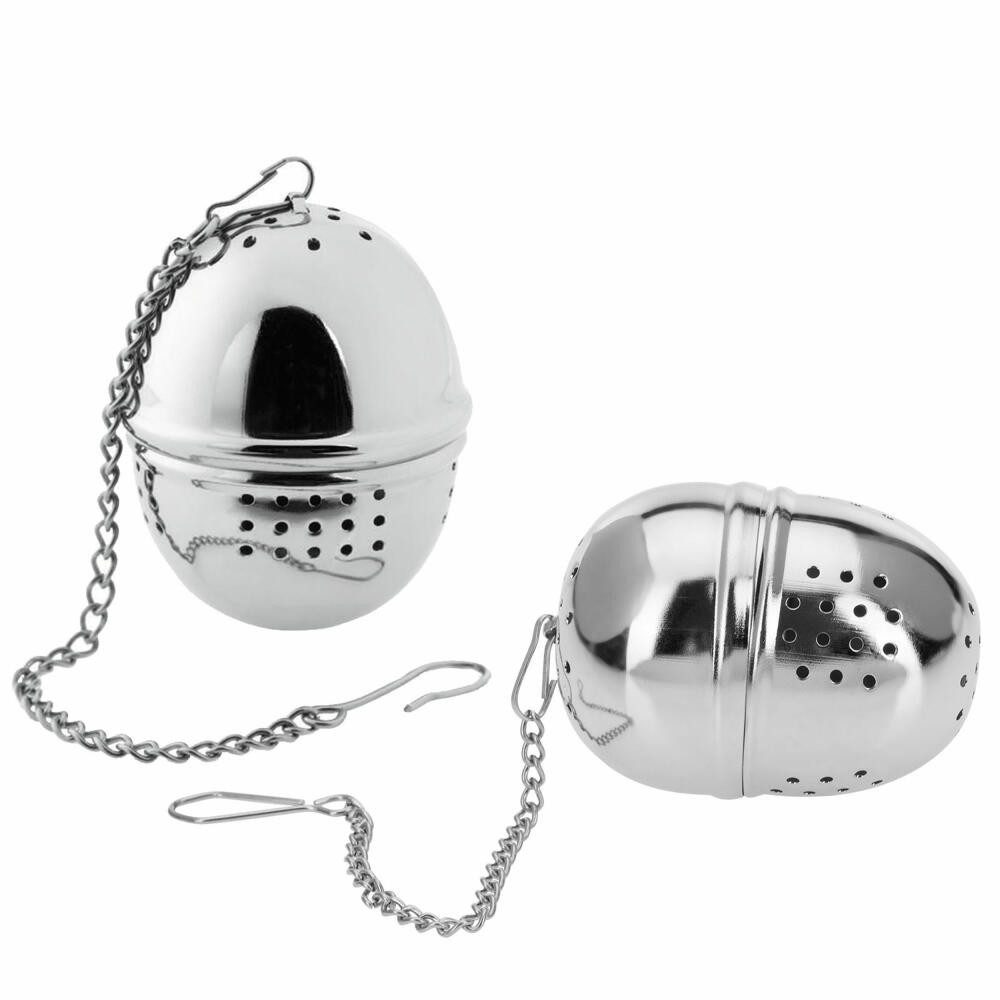 WESTMARK Teesieb Oval, 2 Stück, Ø 4 cm, Teatime, Rostfreier Edelstahl, Silber, Edelstahl