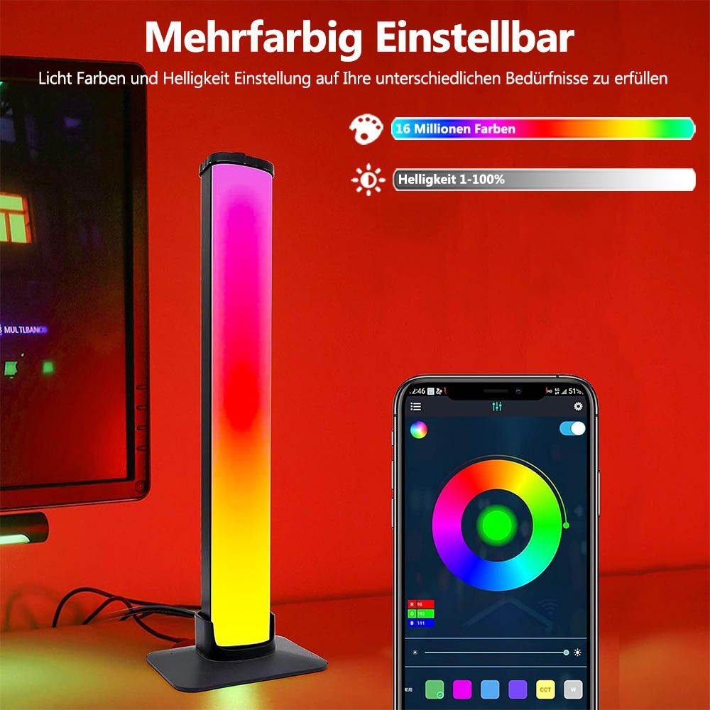 RGB, LED Zimmer Stripe App und TV Smart, PC Rosnek Fernbedienung, Deko für Gaming