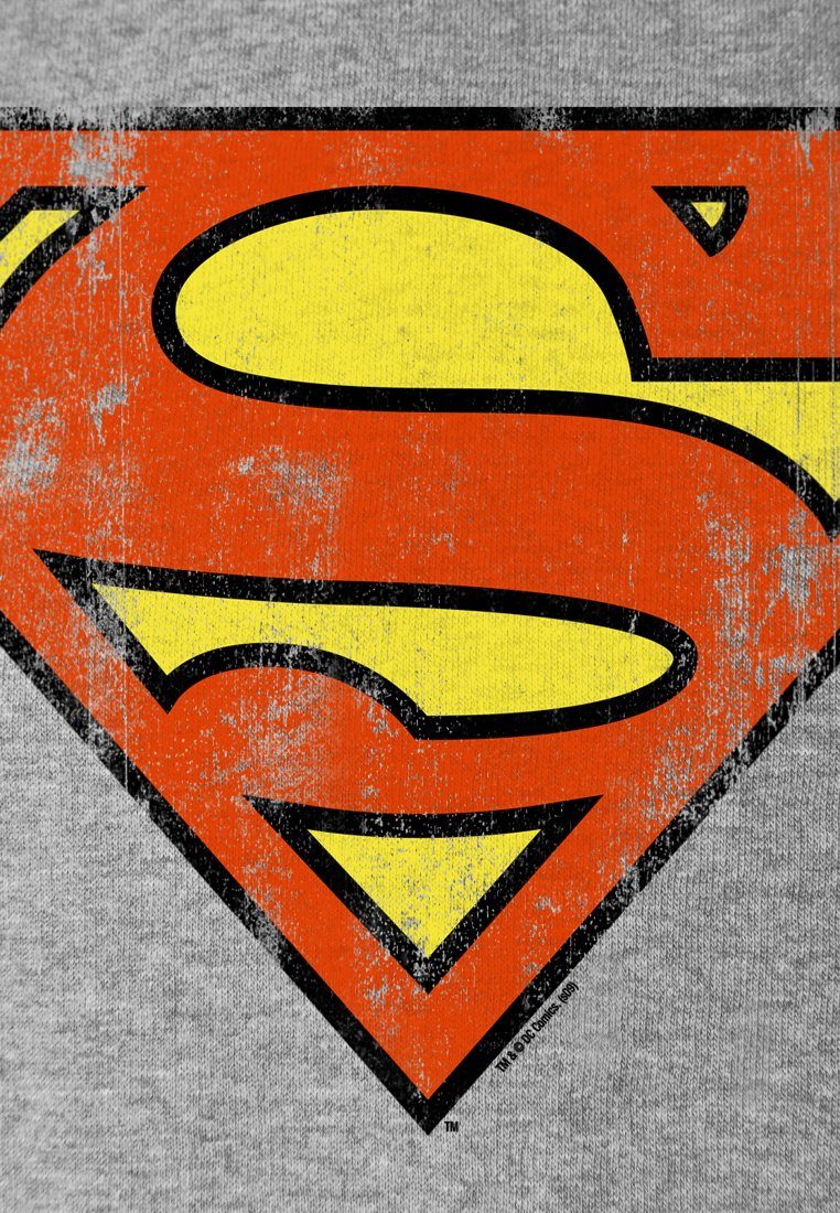 Kapuzensweatshirt Superman – Superhelden-Print grau-meliert Logo LOGOSHIRT mit DC