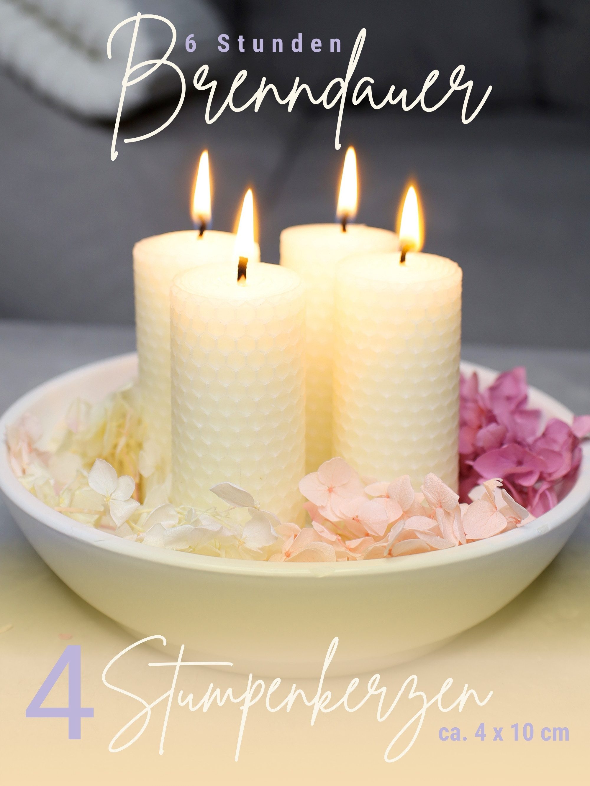 Wachsmann Bienenprodukte Bienenwachskerze handgerollt, 100 % Bienenwachs, 4 günstig online kaufen