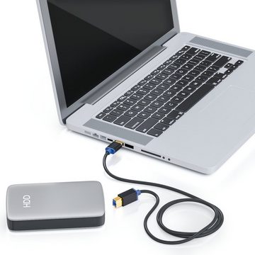 deleyCON deleyCON 3,0m USB 3.0 Scanner- Druckerkabel USB A-Stecker zu USB-Kabel