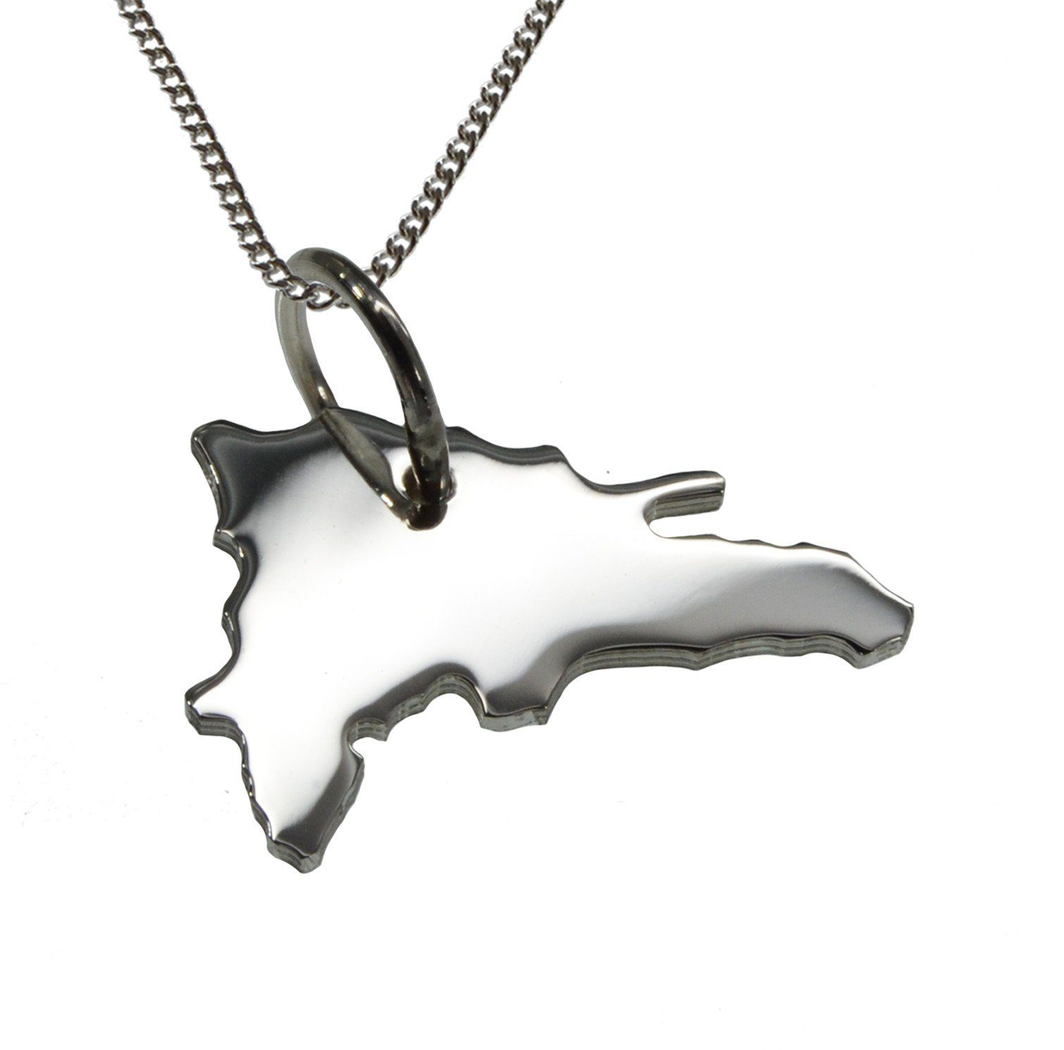 Kette mit Anhänger 50cm Halskette + DomRep Anhänger in massiv 925 Silber