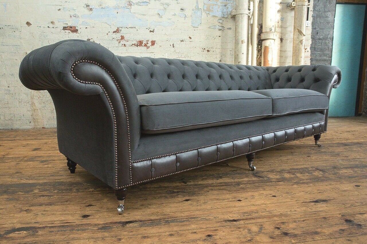 JVmoebel Chesterfield-Sofa, Chesterfield 4 Sitzer Sofa Design Sofa Couch 265 cm