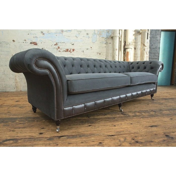 JVmoebel Chesterfield-Sofa Chesterfield 4 Sitzer Sofa Design Sofa Couch 265 cm
