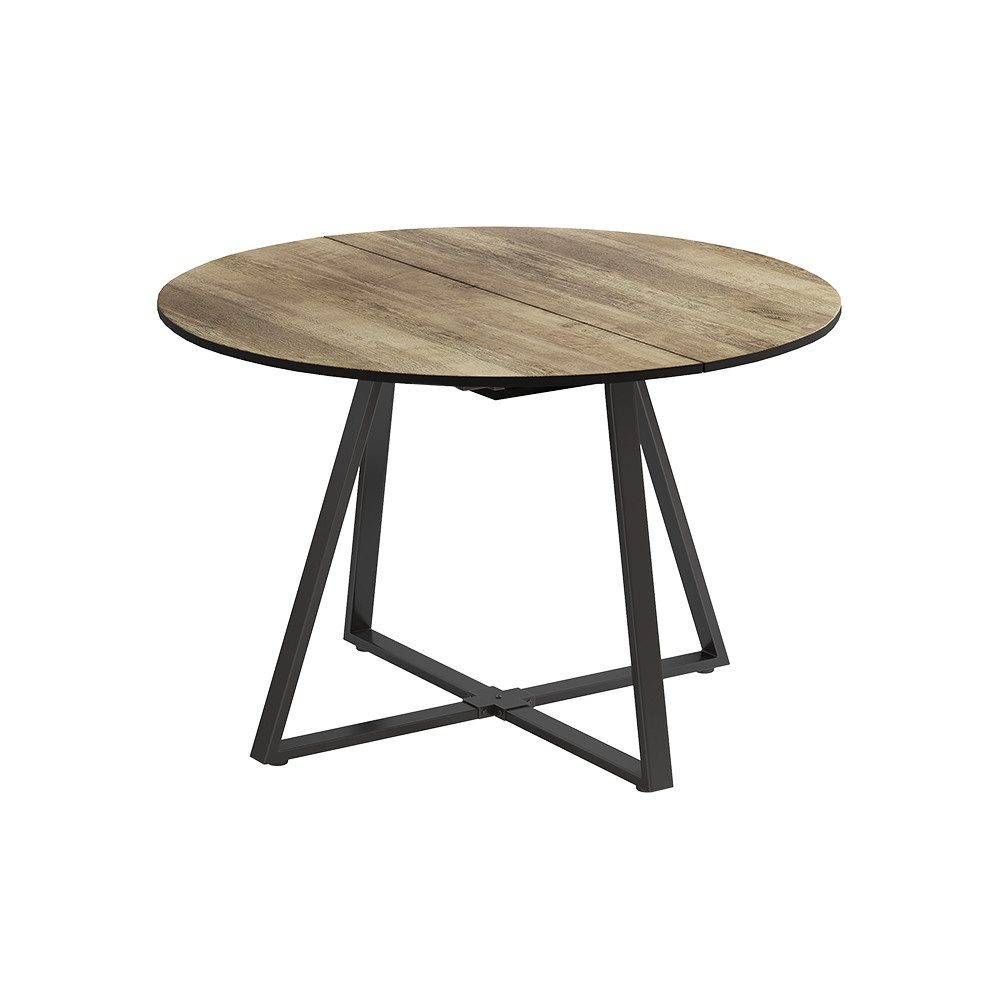 Vicco Esstisch Loyd, Eiche rustikal/Schwarz, 120 x 120 cm ausziehbar günstig online kaufen