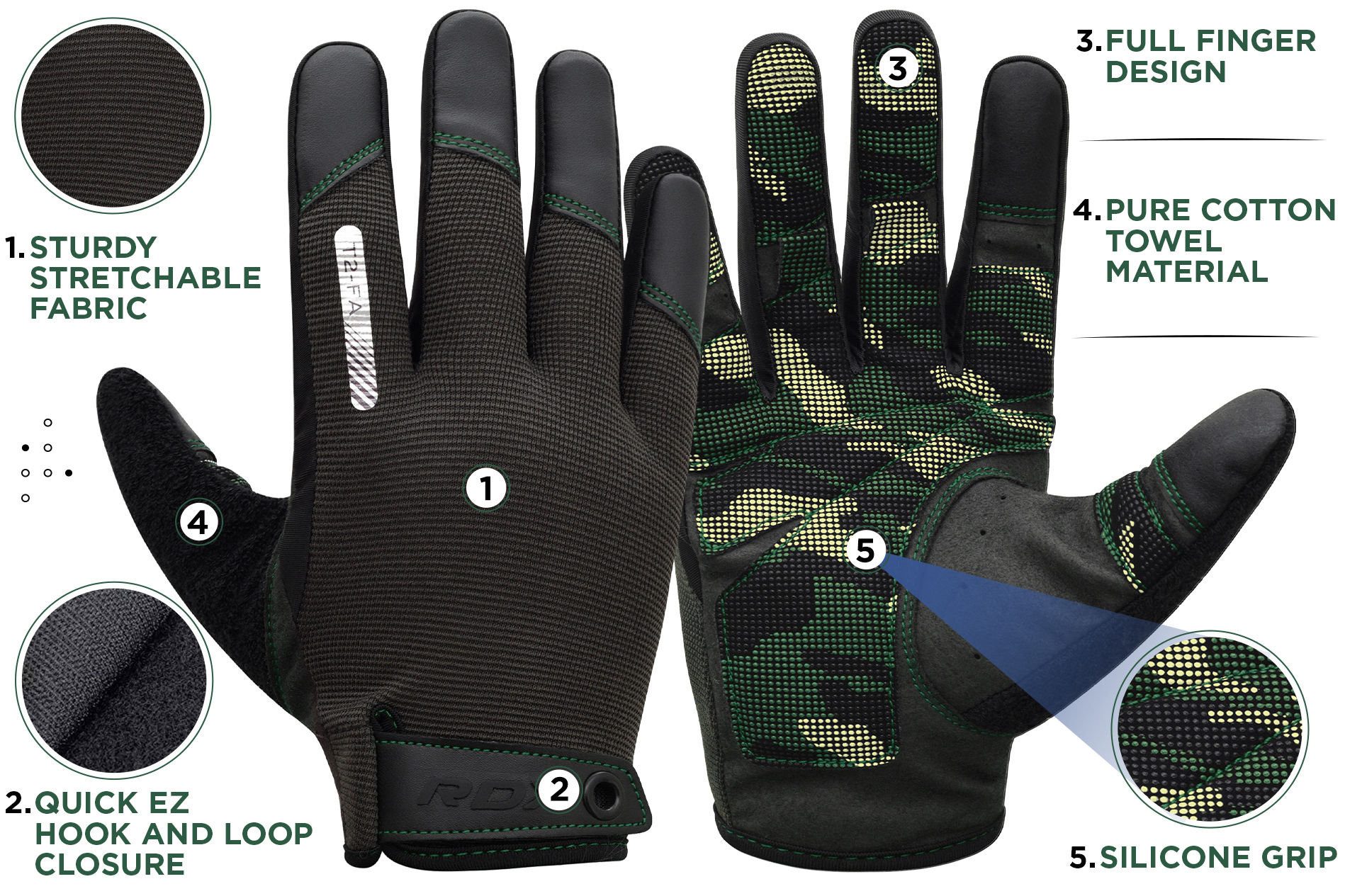 RDX Trainingshandschuhe RDX Fitness Handschuhe voller Finger Frauen Männer Touchscreen langen