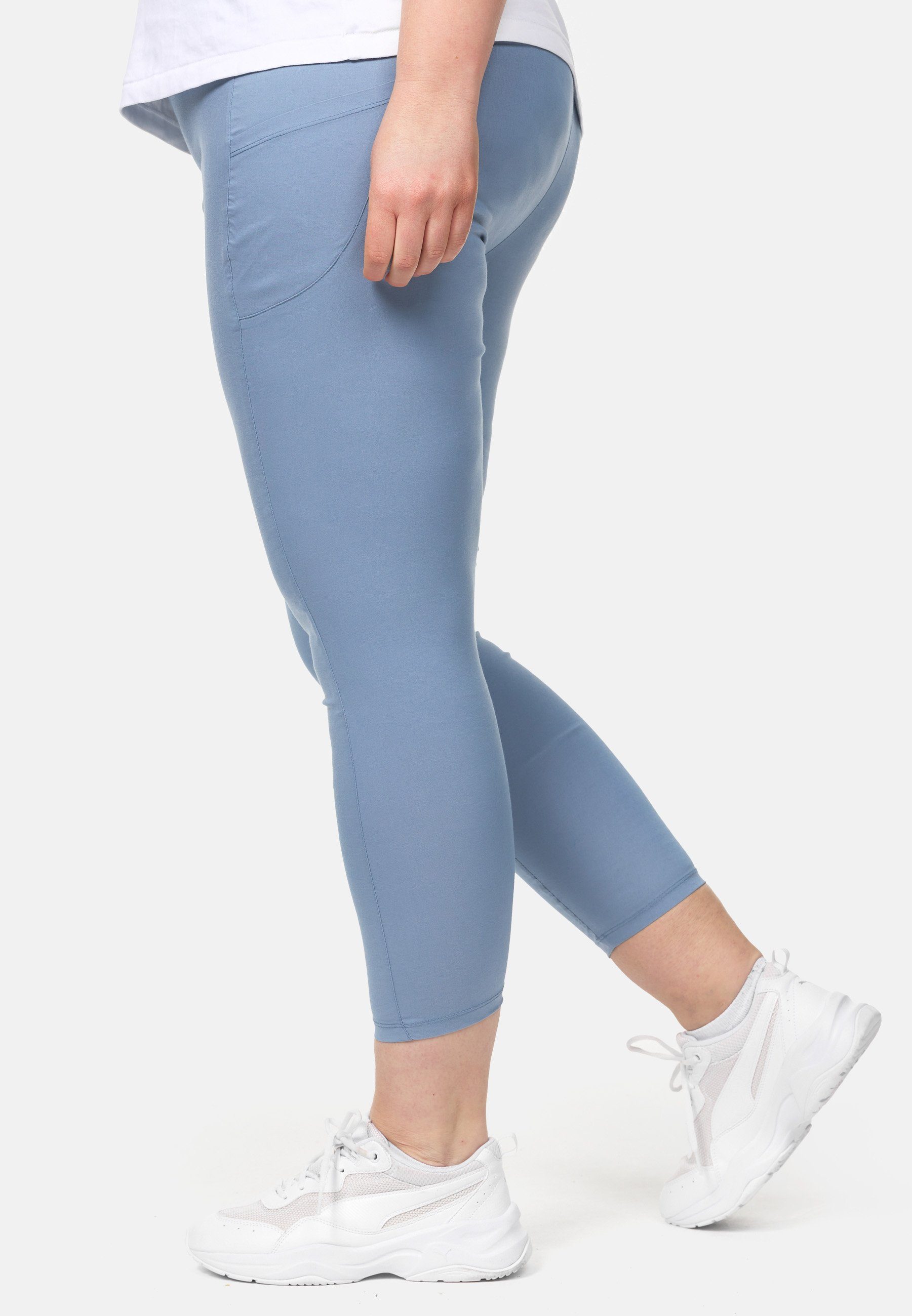 Kekoo Leggings Leggings aus Baumwolle Elasthan 'Flora' Blau