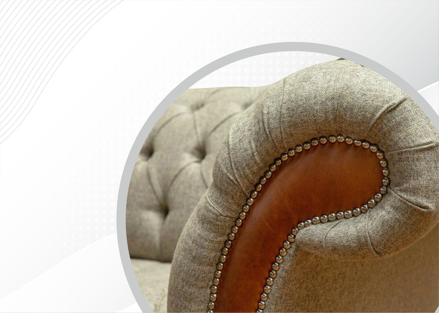 JVmoebel Chesterfield-Sofa, Chesterfield cm 225 Couch 3 Sitzer Design Sofa