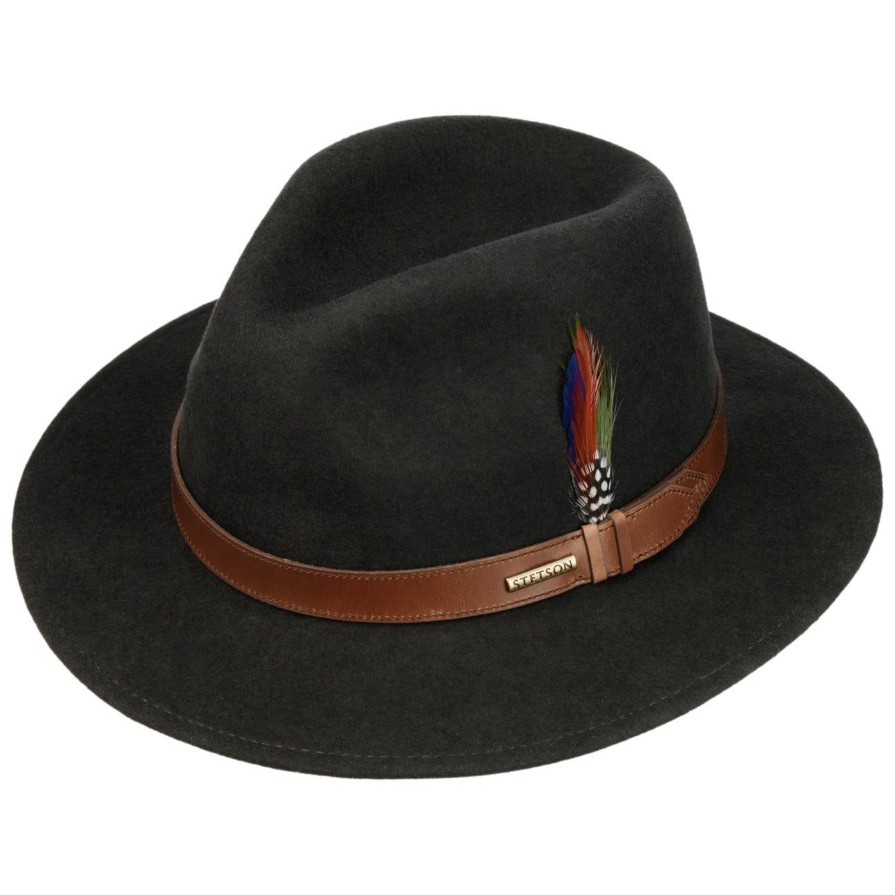Stetson Filzhut (1-St) Travellerhut mit Lederband, Made in the EU
