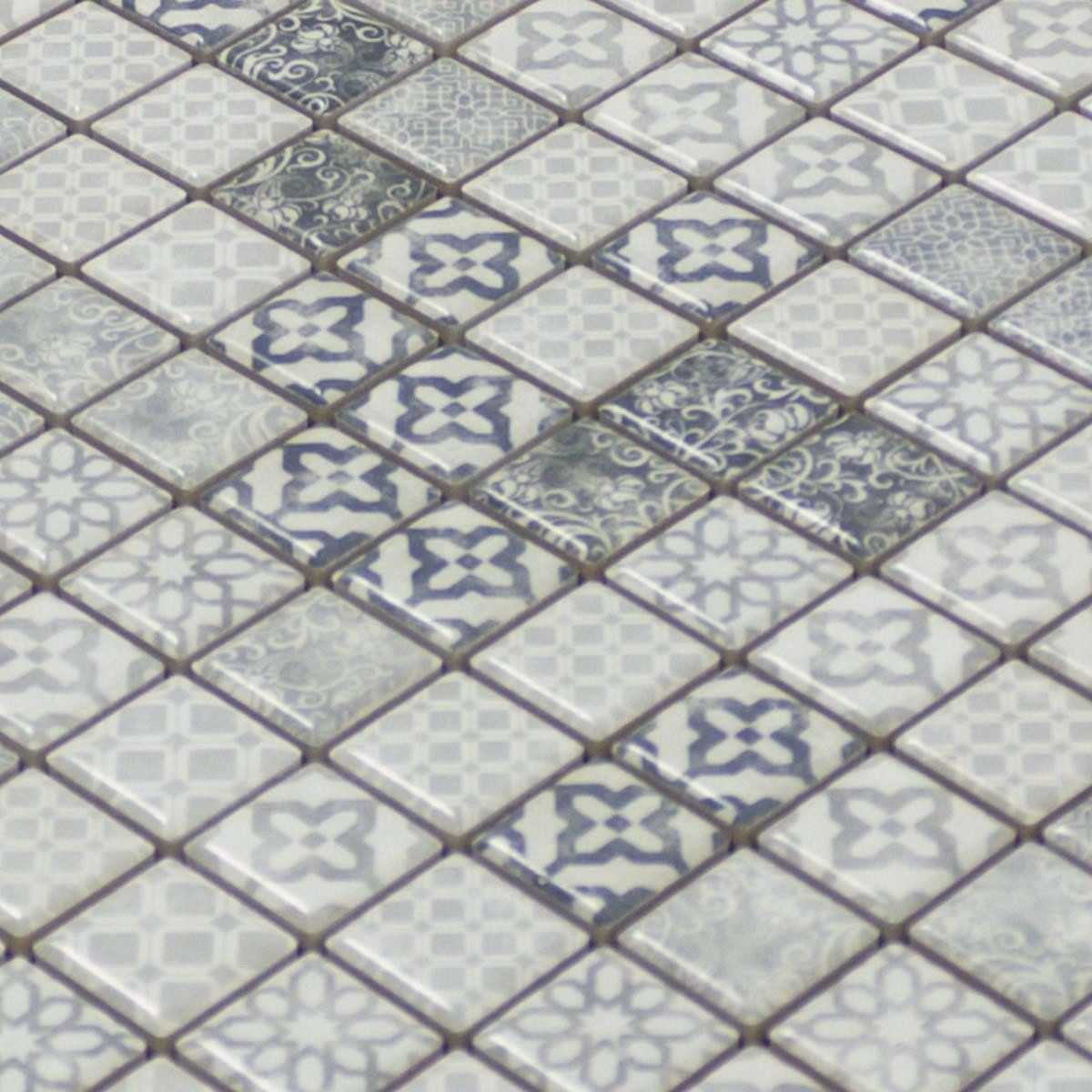 Mosafil Mosaikfliesen Keramik Mosaikfliesen Solavita Grau, Keramik 29.700x29.700, grau, Verlegefertig auf ein Netz geklebt - Frostsicher