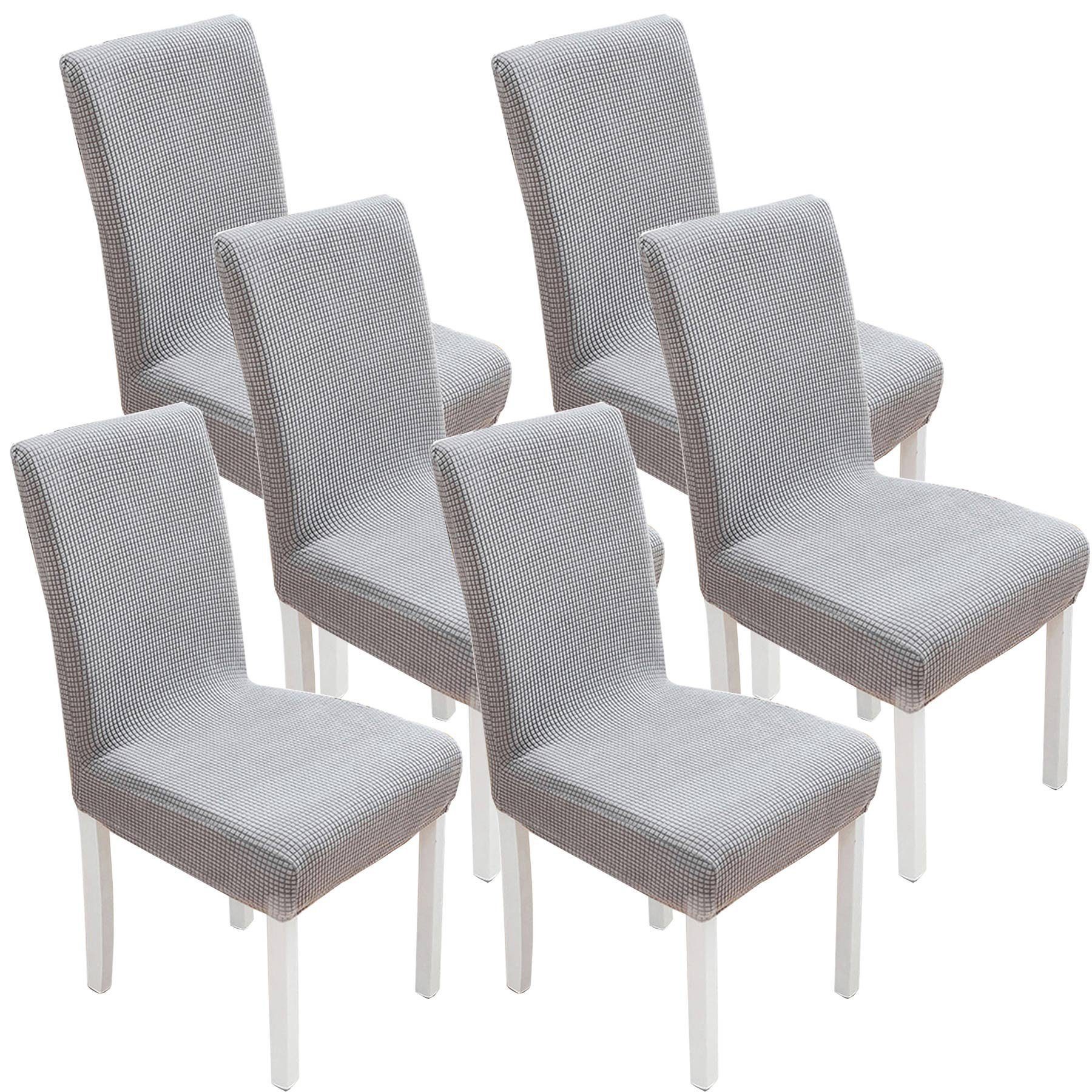 Simloveve Stuhlhusse Universelle Passform Stretch Stuhlhussen Stuhlbezug, Satz von 4/6 Stück, Elastische Stretch Husse