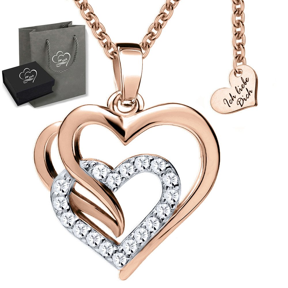 Limana Herzkette 925 Silber Rose-Gold rotgold günstig online kaufen