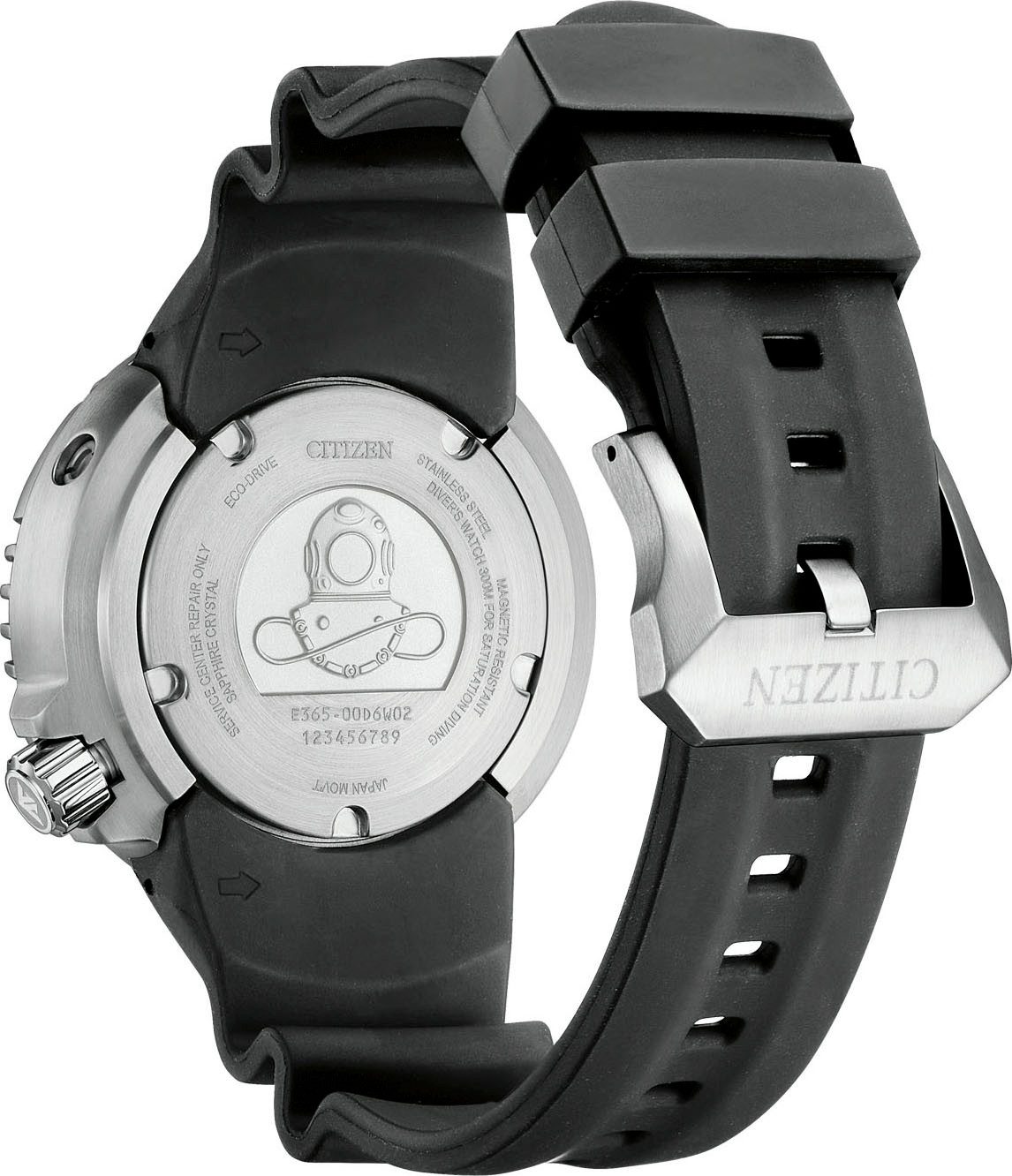 Citizen Taucheruhr Promaster Professional Diver 300 BN1024-01Z, Armbanduhr, Solar, Herrenuhr, analog, Tag, Batterie-Entladungsanzeige