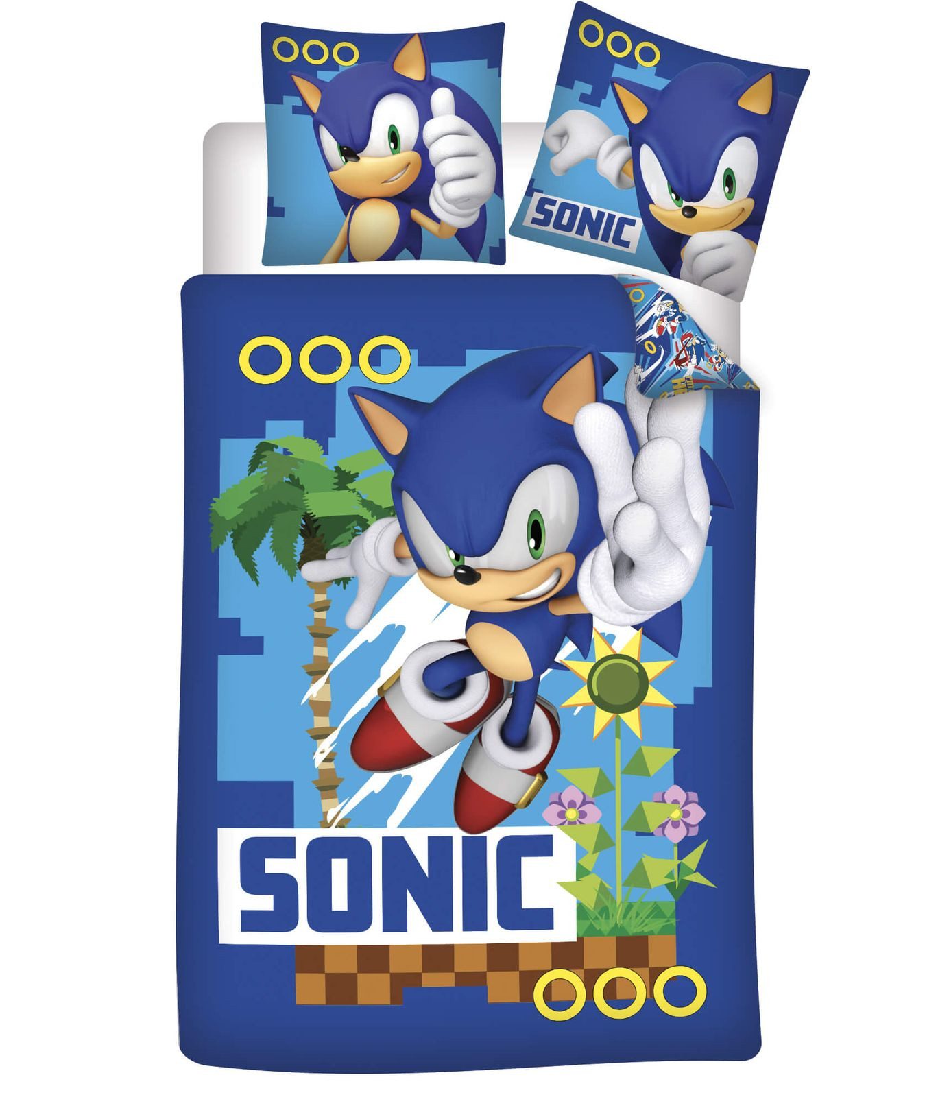 BrandMac Bettwäsche Sonic the Hedgehog - Wende-Bettwäsche-Set, 135x200 & 80x80, Baumwolle, 100% Baumwolle