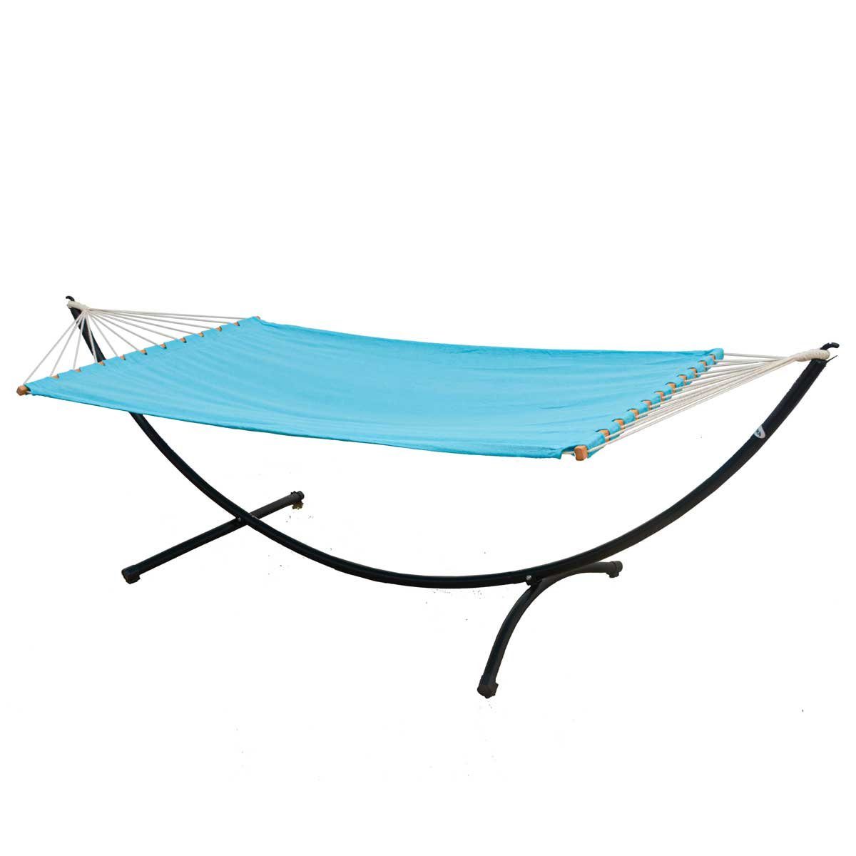 AMANKA Hängematte mit Gestell - 200 x 120 cm Doppelhängematte für 2 Personen - Baumwolle, XL Stabhängematte - Outdoor Relaxliege für Garten, Terrasse und Balkon